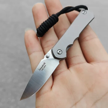 Titanium folde kniv 12C28N stål af høj hårdhed taktiske udendørs overlevelse camping EDC af kniv