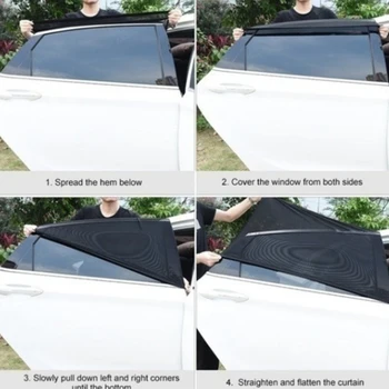 Bil gardin sort skærm beskyttelse af solen og termisk isolering siderude bil skygge bil gardin universal solbeskyttelse