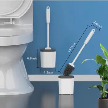 1PC Silikone Toilet Børste Holdbart Termoplastisk Gummi Børste vægmonteret Badeværelse Toilet Børste Sæt Badeværelse Værktøj