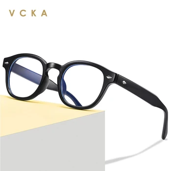 VCKA TR90 Computer Briller Ramme Kvinder Mænd Anti Blåt Lys, Runde Briller, der Blokerer Briller Optiske Syn computer-Brille
