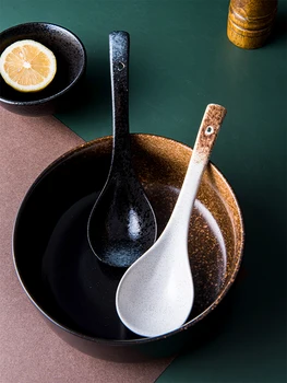 Japansk kreative ik sæt, kommercielle bambus hat keramisk skål, husholdning store ramen, ris, nudler, suppe skål