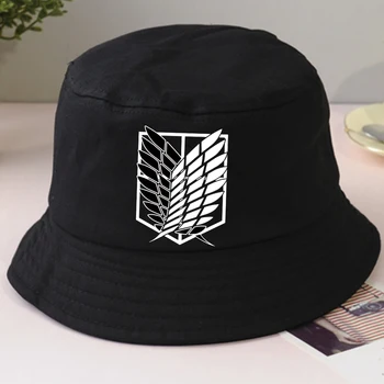 Hot Anime Angreb på Titan Logo Bucket Hat Casual Mode Solcreme Unisex Hat 18918