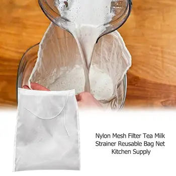 20X30cm Møtrik Mælk Pose kan Genbruges Mandel Mælk Taske Si Fine Mesh Nylon Ostelærred Kolde Brygge Kaffe Filter