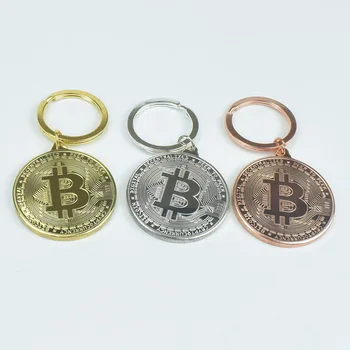 3 Farver Guld, Sølv, Kobber Bitcoin Nøglering Bitcoin Mønt Nøglering Collectible Mønt Fysisk Metal Mønt 189955
