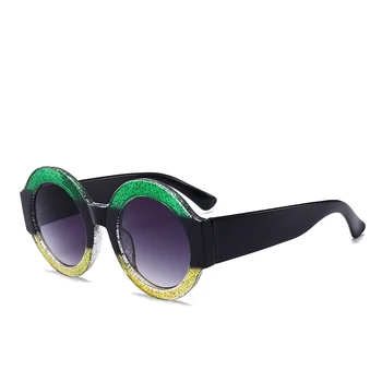Gratis forsendelse Nye solbriller tre farve ramme fashionable solbriller dekorative runde solbriller 190012