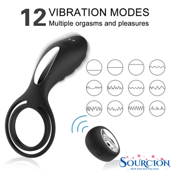 SourcionA Mandlige Forsinke Ejakulation Vibrating Cock Ring med Klitoris Stimulation Vibrator Sex Legetøj til Par Mænd Penis Ring Erotisk Legetøj