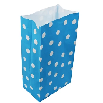Kraftpapir Poser Slik gavepose Farverige Zigzag Polka Dot Papir Behandle Taske bryllupsfest Fordel Taske Indpakning Supplie 13x24x8cm