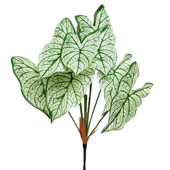 Kunstig Plante Alocasia Blade Grønne Planter Plast Blad Plante Simulering Blomst Stue Kontor Home Decor Falske Blomst 191062