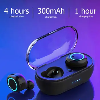 Støtte Dropshipping Bluetooth-5.0 TWS Trådløse Stereo HiFi Hovedtelefoner Sport Earbuds med Charge Box in-ear-design 191300