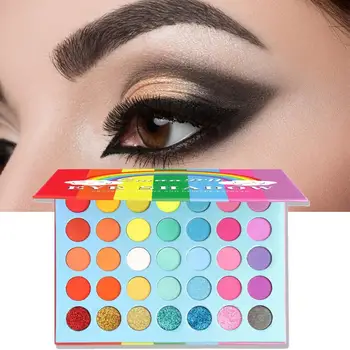 35 Farve Eye-skygger Mat Neon Øjenskygge Pallete Farverige Lyse Makeup øjenskygge Pallete Vandtæt Pallete Kvindelige Rainbow 191334