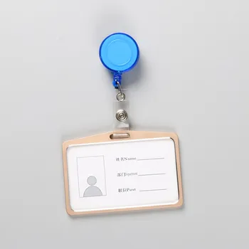1 Sæt Badge Indehaveren af ID-Kort Holder med Rem Plast Badge Klip til Kontorer ID Indehavere Kontor Tilbehør 192145