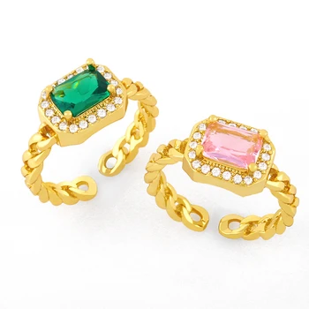 AIDE 2021 Tendens Femme Bague Sølv Plating Ringe Finger Ring For Kvinder Bryllup Fine Smykker Pink/Grønne Hjerte Ring Gaver Bijoux 193043