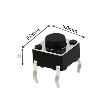 50/100 pc ' er/lot 4 PIN 6*6*4.3 mm DIP 12V 0,5 A-Knappen for at Skifte Diskussion Takt Direkte Plug-in Self-Reset Micro Interruptor