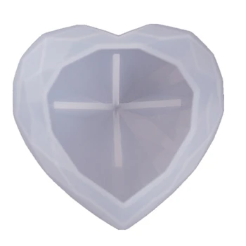 2021 Nye Store Facetterede Hjertet Harpiks Skimmel 3D Diamant Krystaller Hjertet Harpiks Skimmel Håndværk Værktøjer 2020 tendens
