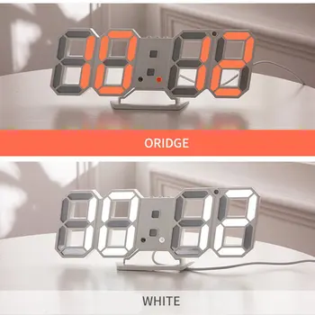 3D Digitale Vækkeur Wall LED-Nummer Ur Led-Elektronisk Ur med Snooze-Funktion praktiske