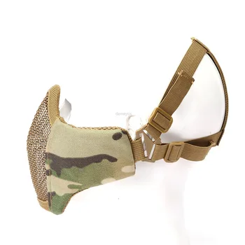 Militære Airsoft ansigtsmaske Åndbar Low-carbon Stål Mesh Beskyttende Skyde Paintball Maske Hærens Taktiske Halve Ansigt Maske