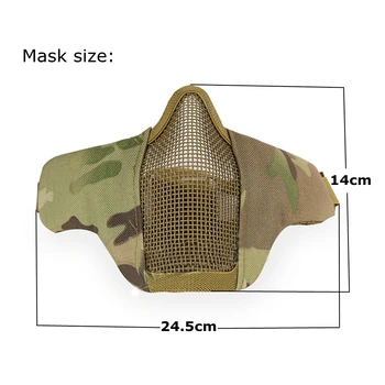 Militære Airsoft ansigtsmaske Åndbar Low-carbon Stål Mesh Beskyttende Skyde Paintball Maske Hærens Taktiske Halve Ansigt Maske