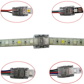 5pcs 2/ 3/ 4/ 5/6 pin-LED Strip-Stik for Enkelt RGB RGBW Farve 3528 5050 LED Strip til Wire Forbindelse Brug Terminaler 194620