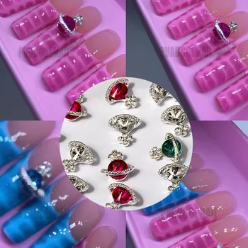 Luksus Glitter 3D Metal Legering Nail Art Charms Rhinestones Nail Tips Dekorationer Leverer Professionel Manicure