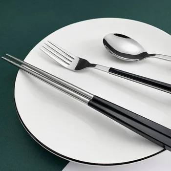 Bærbare ik sæt koreanske spisepinde gaffel, ske tre-delt sæt kreative udendørs køkken rejse ik box 194995
