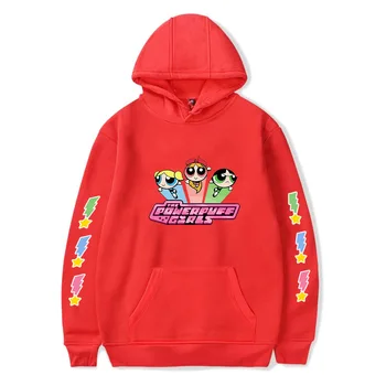 Hot Anime Powerpuff Hoodie Sweatshirts Dreng Pige Anime Hætteklædte Efterår Og Vinter Tøj Powerpuff Sweatshirts Harajuku Tøj