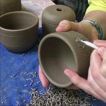 12pcs Keramik Keramik Ler Bånd Sculpting værktøjskasse Med Fjer Wire Tekstur Og broderede Detaljer Værktøjer Til Udskæring/skrabning 195260