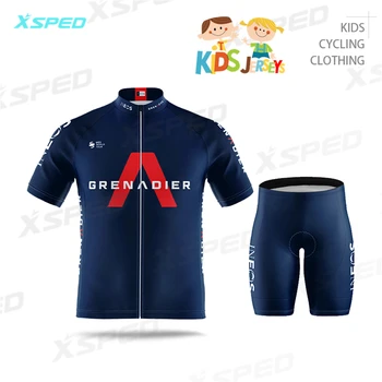 Nye 2021 Børn Cykling kortærmet Trøje Sæt Børnetøj INEOS GRENADIER Dreng Sommer Cykel Uniform Ride Sweatshirt Kit