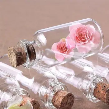 Salg 1PC Beholdere Dekoration Populære Mason Jar Besked Lille Cork Glas DIY Smykker Flaske Hætteglas Krukker Prop Billige Min Z4A5 195652