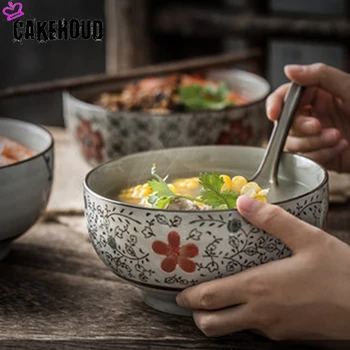 Kinesiske 6/7 Tommer Noodle Bowl Husstand Keramisk Bordservice Kreative Ris Skål Suppe Skål Velegnet Til Køkken Korn.Suppe Eller Pasta