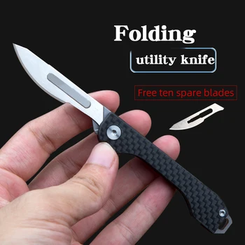 Carbon fiber folde kniv multifunktionelle høj hårdhed og skarpe udendørs skæring bærbare kniv