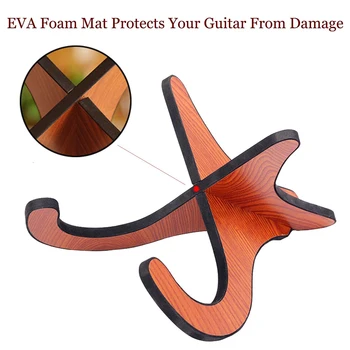 Træ-Ukulele Holder Stand Sammenklappelig Guitar, Bas, Violin Bærbare Display Stativer med Eva Bump-Bevis Lim Strip Let at Opbevare