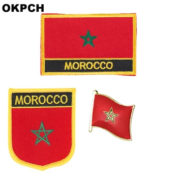 Monaco Nationale Flag Broderet Jern på Patches til Tøj Metal badges PT0132-3 198
