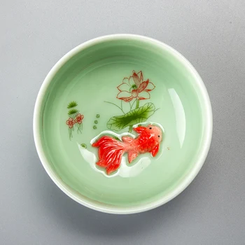 1stk Kinesisk Porcelæn Te Kop Celadon Fisk kop Sæt potten Drinkware Keramiske Kina Kung Fu Gave