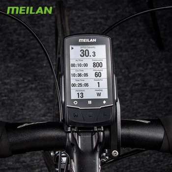 Meilan M1 GPS-cykelcomputer Med Bryst-pulsmåler Hastighed /Kadence Sensor Trådløse Navigation, Bluetooth Kilometertæller Cykel 1993