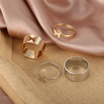 LETAPI Trendy Guld Butterfly Ringe Til Kvinder, Mænd Elsker Par Ringe Sæt Venskab Engagement Bryllup Åbne Ringe 2021 Smykker