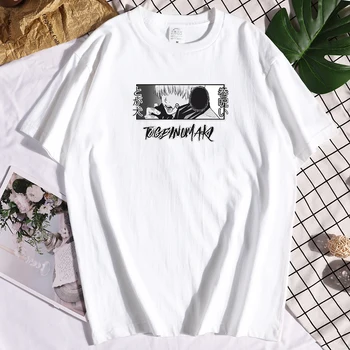 Bomuld Jujutsu Kaisen Toge Inumaki Print T-Shirts Mænd Sjove Mærke Tøj Løs Besætning Hals Korte Ærmer Vintage T-Shirt