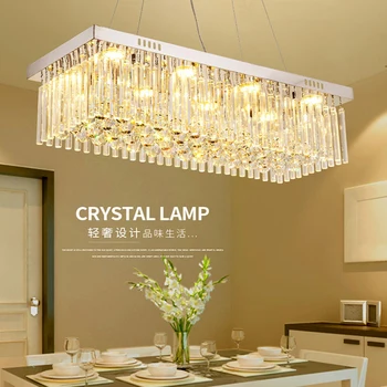 LED-Moderne Rektangulær Krystal Lysekrone lampen Hængende/ Ceilling-Lampe til Stue, Spisestue, Restaurant Dekoration 2021