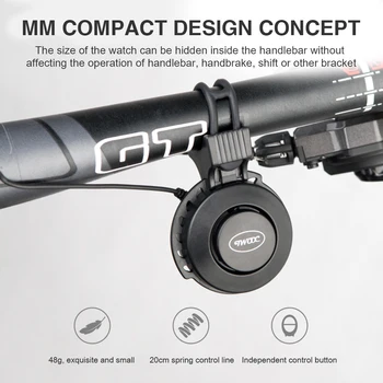 MTB Mountain Road Bike Elektronisk Horn 4 Modes USB-Genopladelige El-Scooter Cykelstyr Lyd Alarm Ring Bell