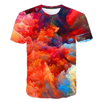 Mænd Tie-Dye Gradient Løs Mode Harajuku T-Shirts 3D-Print Sjove Kort Ærme Toppe Mandlige Par Casual Streetwear T-Shirt