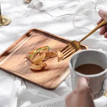I Japansk Stil Med Træ-Bakke Morgenmad Brød Bøf Sushi Vestlige Fødevarer Plade Massivt Træ Bakke Pizza Skifer Plade Grill