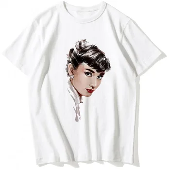 2021 Kvinder T-Shirt Audrey Hepburn Æstetiske Print Kvindelige T-shirt Harajuku Temmelig Tshirt Casual 90'erne Nye Mode, Vintage Tee 20707