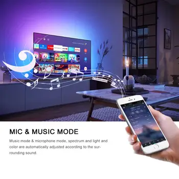 RGB Bluetooth USB-LED Strip Light 5V LED-lys 5050 Music Sync LED Bånd Bånd Farve Skift Hjem Til Værelset TV-Baggrundsbelysning belysning
