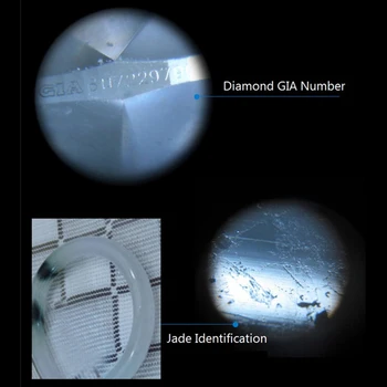 100X LED Lys Smykker Forstørrelse Håndholdt Mikroskop Objektiv Lup Fokus indstilles Lomme Forstørrelsesglas Led Makeup-Lampe