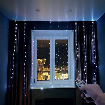 3M LED Christmas Fe String Lys Fjernbetjening USB-Nye År Garland Gardin Lampe Ferie Dekoration Til Hjemmet Soveværelse Vindue
