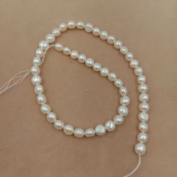 Gratis forsendelse ,pearl perler i strand ,7-8 MM AAA rund mønt pearl perler, ferskvand løs perle ,fuld hul boret 2156