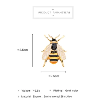 Søde Flerfarvet Emalje Bee Broche For Kvinder, Gaver, Guld Farve Legering Insekt Sweater Frakke Pins 2020 Nye Mode Smykker Tilbehør 2173