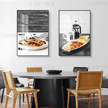 Lærred Maleri Plakater Mad, Frugt Pie Og Morgenmad Billede Køkken Restaurant Dining Room Decoration Væg Kunst, Home Decor