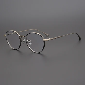 Ny Japansk Håndlavet John Lennon Runde Titanium Optiske Briller Ramme Mænd Retro Briller Nærsynethed Prescriptipn Læsning Briller 21793