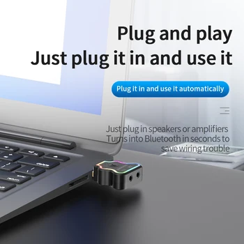 USB Bluetooth-Adapter BT 5.0 USB Wireless Audio-Modtager Sender 2 I 1, En Bil Hænder-gratis Plug And Play Mini Afsender Til Bil