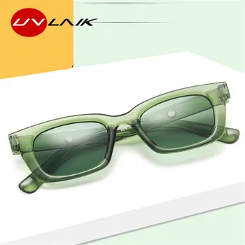 Små Firkantede Solbriller Kvinder Brand Designer Vintage solbriller til Mænd Hip Hop Rektangel Brillerne Klar Grøn UV400 Beskyttelsesbriller